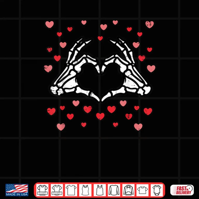 Design Valentines Day Skeleton Hand Heart Shirt