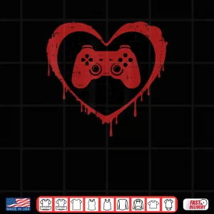 Design Valentines Day Gaming Heart Valentine Gamer Shirt 1