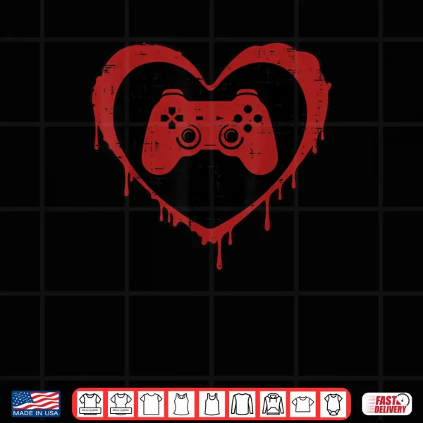 Design Valentines Day Gaming Heart Valentine Gamer Shirt 1