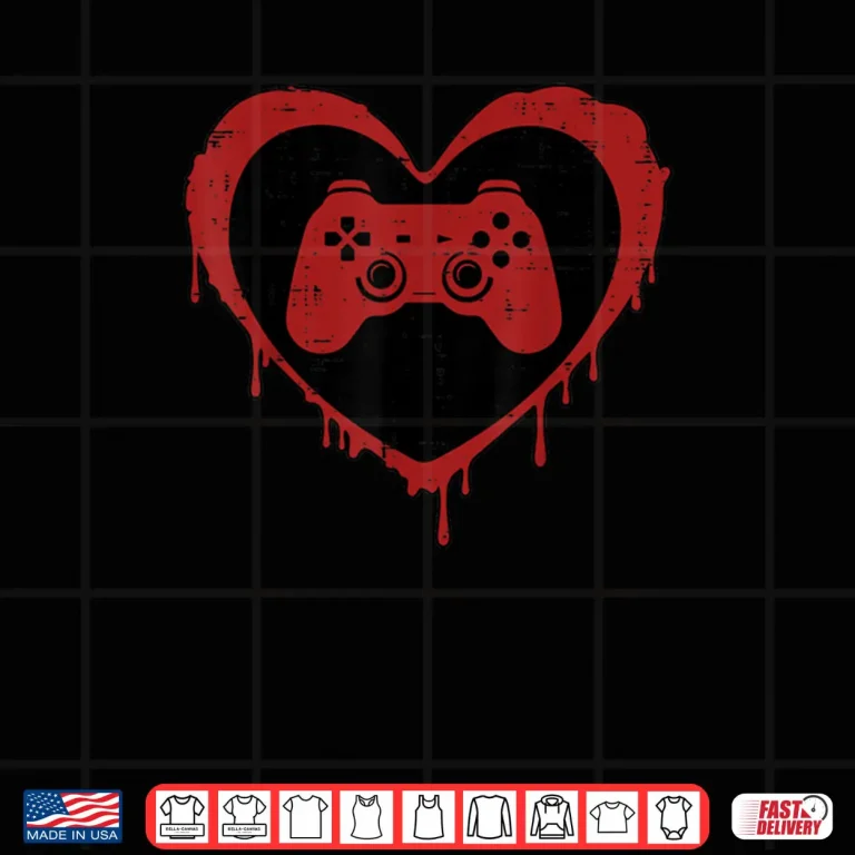 Design Valentines Day Gaming Heart Valentine Gamer Shirt 1