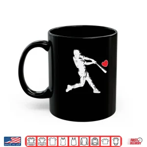 Mug Valentines Day Baseball Batter Silhouette Heart Shirt