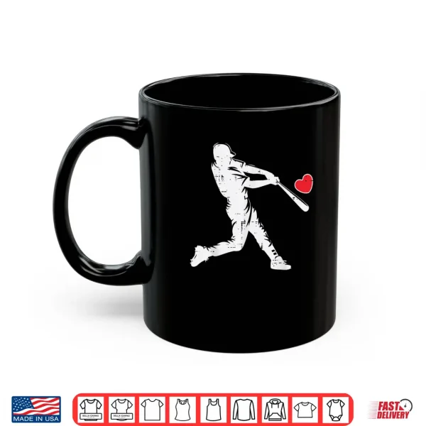 Mug Valentines Day Baseball Batter Silhouette Heart Shirt