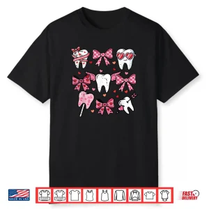 Teeth Coquette Bow Dental Valentines Day Shirt