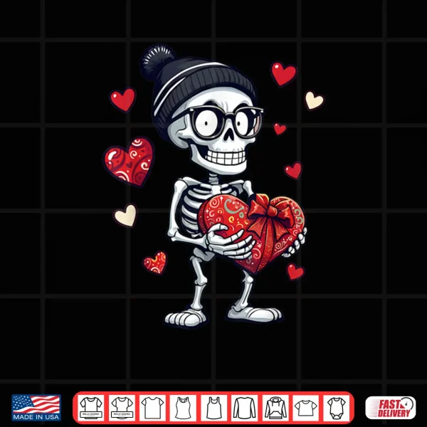 Design Skeleton Heart Valentines Day Shirt