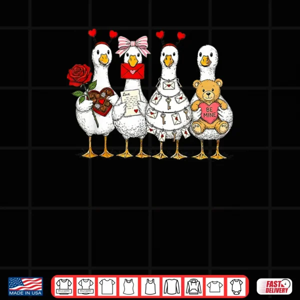 Pink Coquette Silly Goose Valentines Cute XOXO Be Mine Shirt 4 Design Pink Coquette Silly Goose Valentines Cute XOXO Be Mine Shirt
