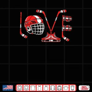 Design Love Ice Hockey Items Valentines Day Shirt