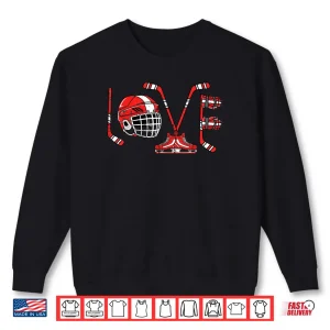 Sweatshirt Love Ice Hockey Items Valentines Day Shirt