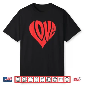 Love Heart Valentines Day Retro Vintage Shirt