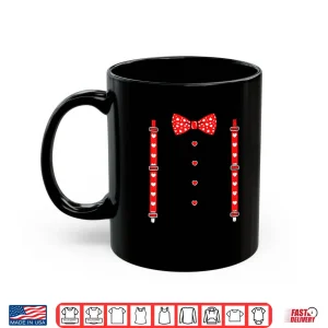 Mug Heart Bow Tie Suspenders Tuxedo Valentines Day Shirt