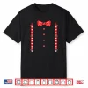 Heart Bow Tie Suspenders Tuxedo Valentines Day Shirt