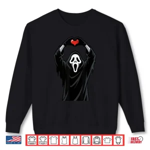 Ghost Red Heart Hands Scary Face Halloween Valentines Day Shirt 1 Sweatshirt Ghost Red Heart Hands Scary Face Halloween Valentines Day Shirt