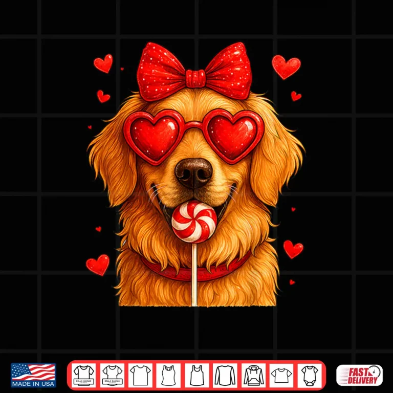 Cute Golden Retriever Valentine Heart Candy Valentines Day Shirt 4 Design Cute Golden Retriever Valentine Heart Candy Valentines Day Shirt