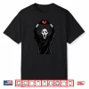 Ghost Red Heart Hands Scary Face Halloween Valentines Day Shirt