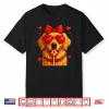 Cute Golden Retriever Valentine Heart Candy Valentines Day Shirt