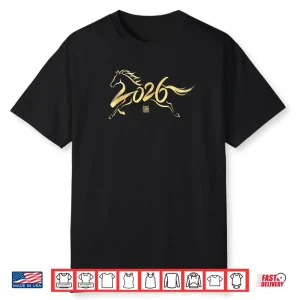 Year of The Horse 2026 Calligraphy Chinese New Year Horse Shirt