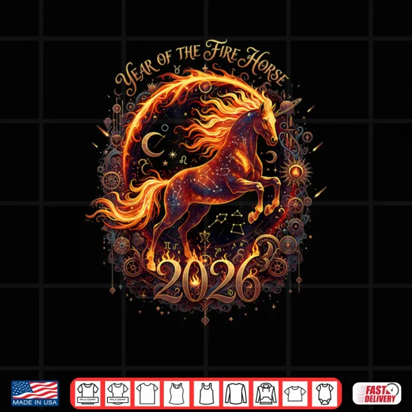 Design Year of The Fire Horse 2026 Lunar Chinese New Year Zodiac Shirt