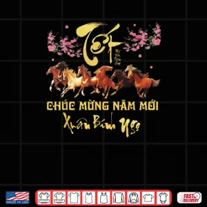 Design TET 2026 Chuc Mung NAM Moi Horse Vietnamese Lunar New Year Shirt