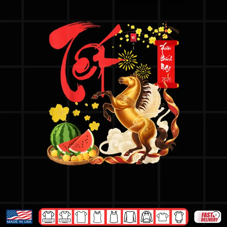 Peach Blossom Vietnamese Lunar New Year Horse 2026 Happy TET Shirt 4 Design Peach Blossom Vietnamese Lunar New Year Horse 2026 Happy TET Shirt