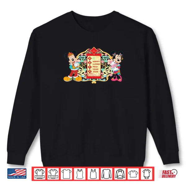 Sweatshirt Mickey Minnie Chinese Happy Lunar New Year 2026 Shirt