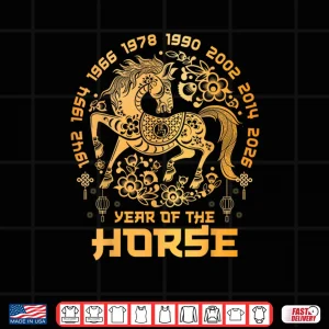Design Lunar Chinese New Year 2026 Funny Year of The Horse Zodiac Shirt
