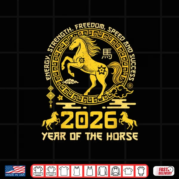 Happy Lunar Chinese New Year of The Horse 2026 Shirt 4 Design Happy Lunar Chinese New Year of The Horse 2026 Shirt