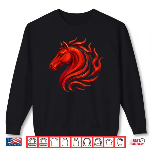 Fire Horse Chinese Zodiac Symbol 2026 Lunar New Year Shirt 1 Sweatshirt Fire Horse Chinese Zodiac Symbol 2026 Lunar New Year Shirt