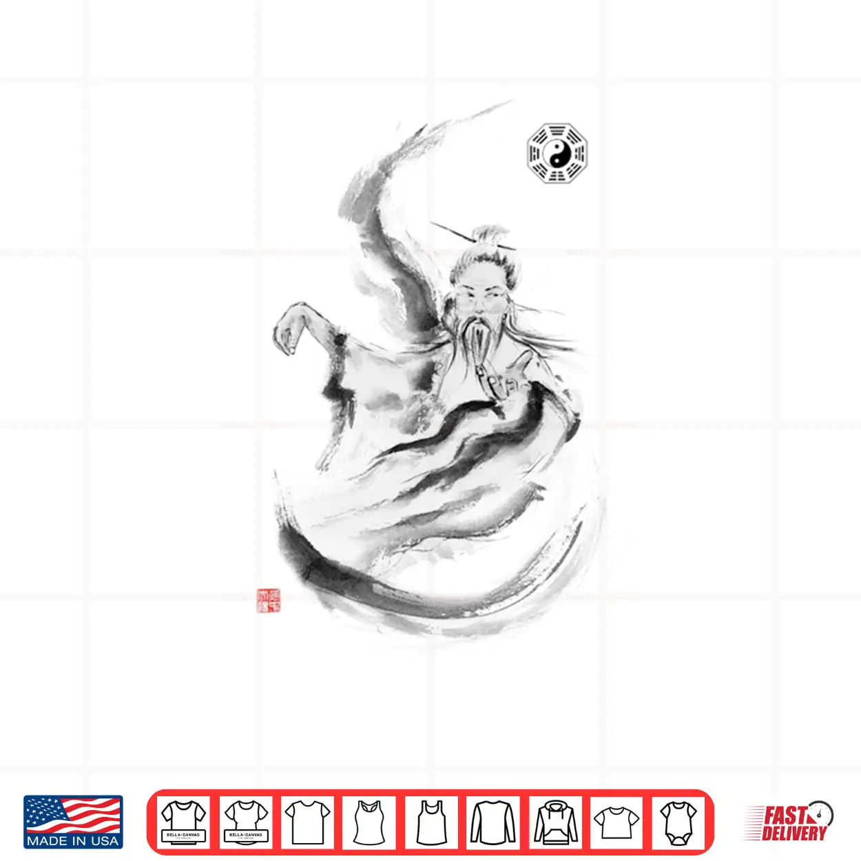 Tai Chi Master and Taoist Bagua Trigrams Symbol Martial Arts Shirt Tai Chi Master and Taoist Bagua Trigrams Symbol Martial Arts Shirt