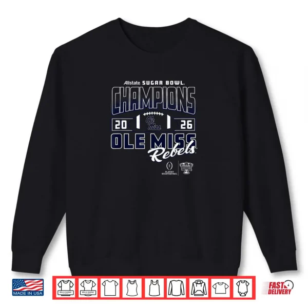 Sweatshirt Mississippi Ole Miss Rebels Sugar Bowl Champs 2026 CFP Red Shirt