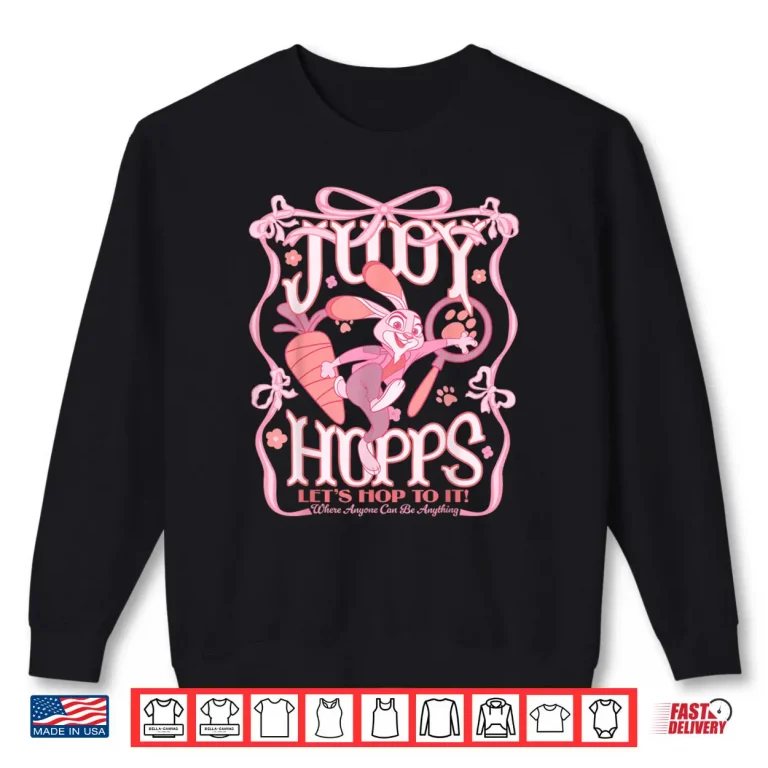Judy Hopps Let's Hop to It Pink Ribbons Shirt 1 Sweatshirt Judy Hopps Lets Hop to It Pink Ribbons Shirt