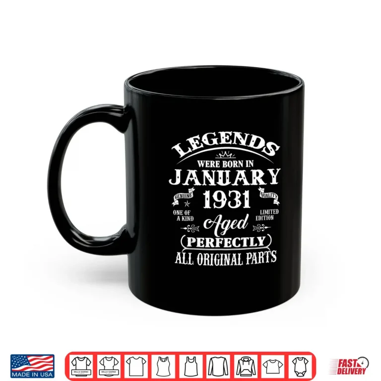 Mug 95th Birthday Gift Legend Born in January 1931 95 Yrs Old Shirt