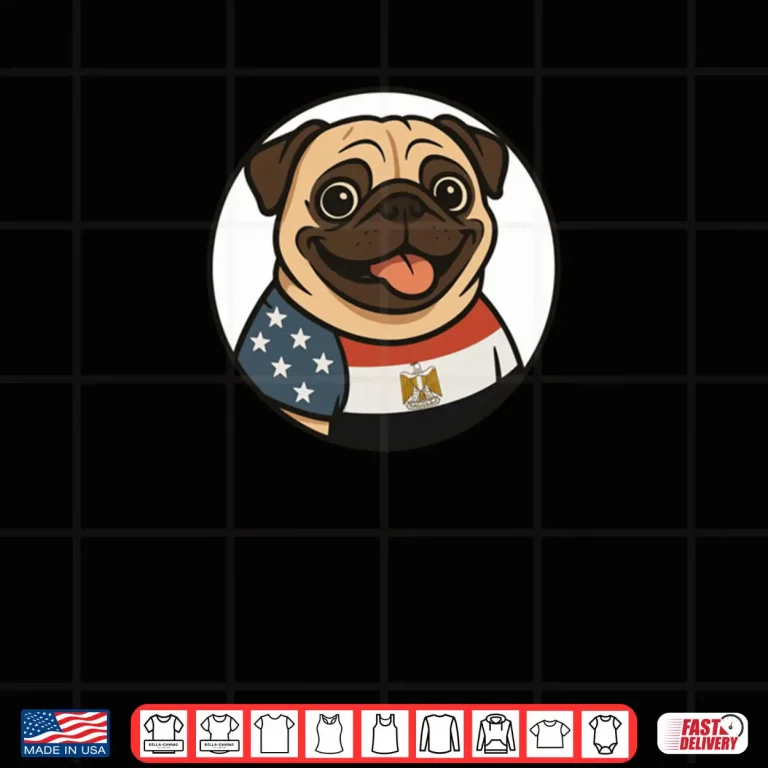 Design Egypt Flag Pug Funny Egyptian Shirt