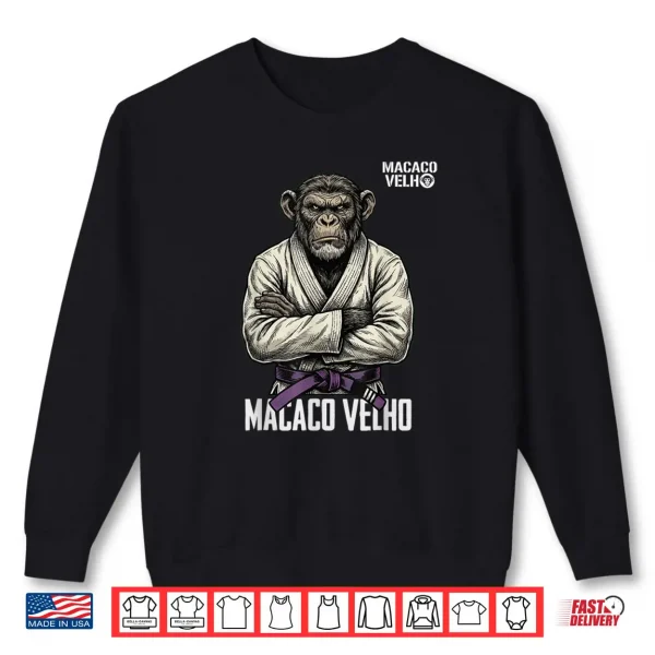 Sweatshirt Seasoned Grappler BJJ Purple Belt Monkey Brazilian Jiu Jitsu Shirt