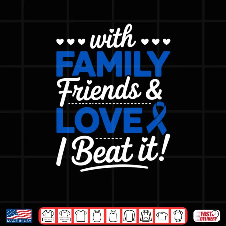 Design I Beat It Survivor Colon Cancer Awareness Month Blue Ribbon Shirt