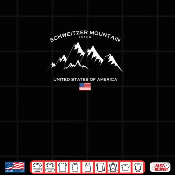 Schweitzer Mountain Idaho Ski Resort American Flag USA Shirt 3 Design Schweitzer Mountain Idaho Ski Resort American Flag USA Shirt