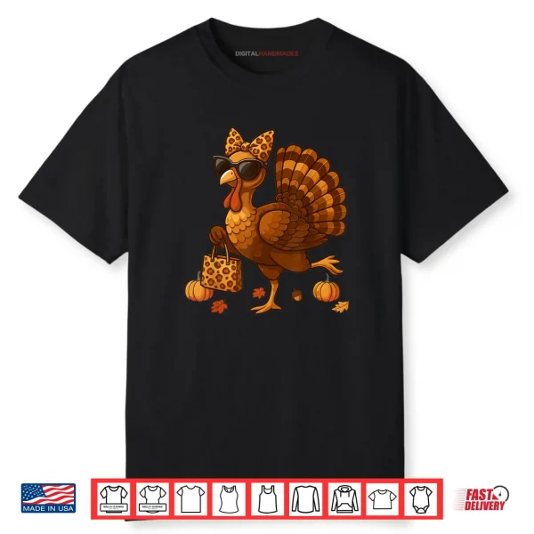 Leopard Turkey with Sunglasses Funny Thanksgiving Shirt