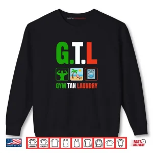 Sweatshirt Gym Tan Laundry GTL New Jersey Garden NJ Shore Italian Flag Shirt