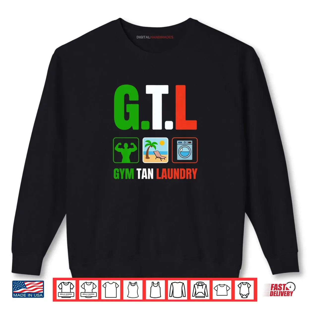 Gym Tan Laundry GTL New Jersey Garden NJ Shore Italian Flag Shirt Gym Tan Laundry GTL New Jersey Garden NJ Shore Italian Flag Shirt