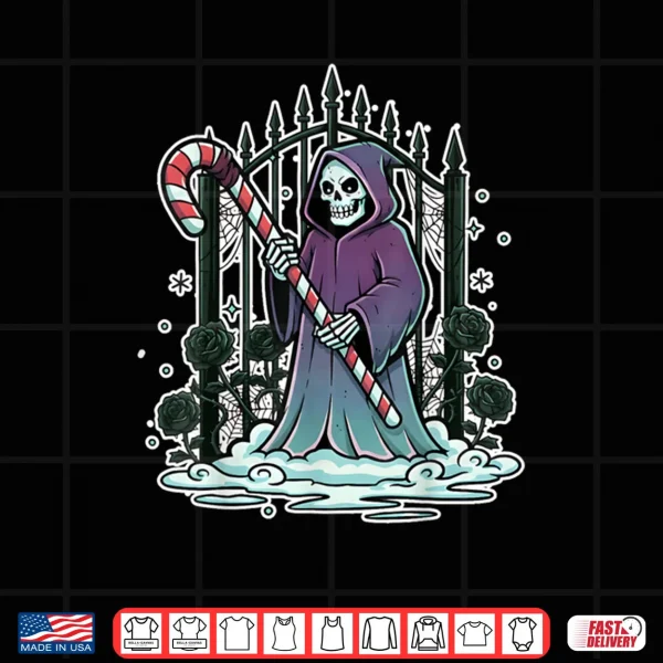 Design Gothic Skeleton Creepy Goth Christmas Dark Xmas Humor Shirt