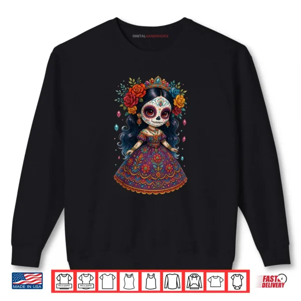 Sweatshirt Flower Woman Day Of The Dead Dia De Los Muertos Catrina Shirt