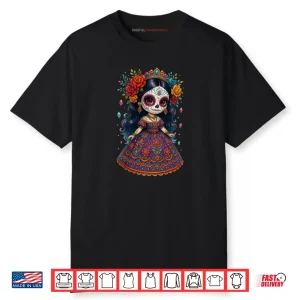 Flower Woman Day Of The Dead Dia De Los Muertos Catrina Shirt