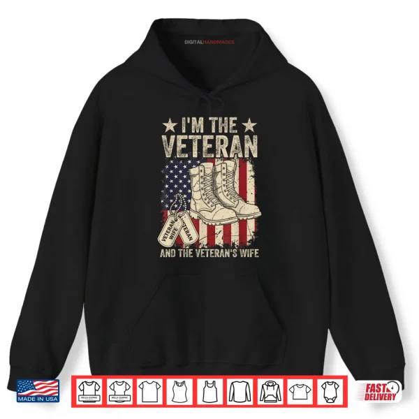 Hoodie Veteran Wife Proud American Veteran Wife Veterans Day Shirt