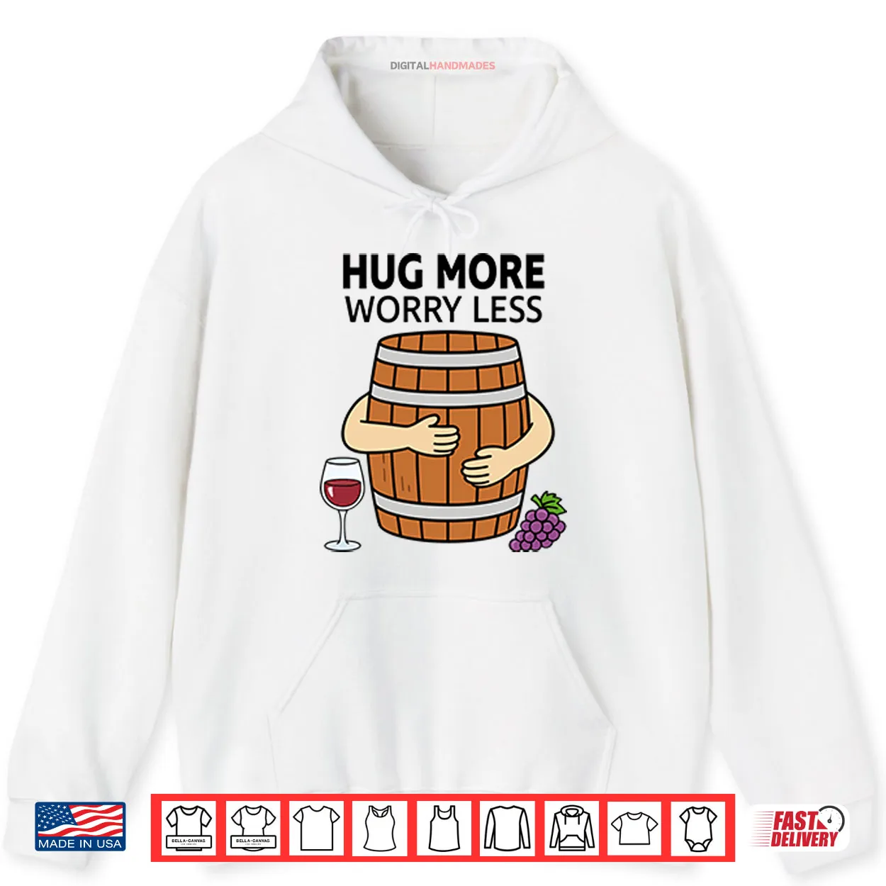 Hug More Worry Less Wine Barrel Shirt Hug More Worry Less Wine Barrel Shirt