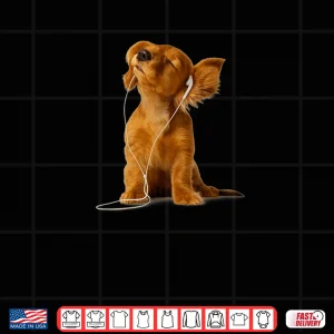 Design Cute Dog Listening to Music Chill Puppy with Headphones Shirt