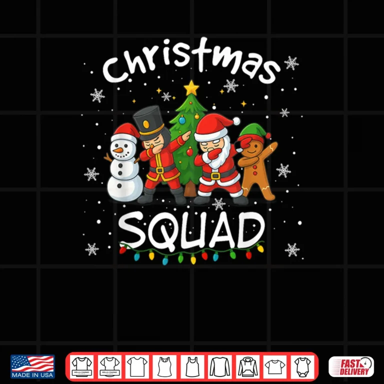 Design Christmas Squad Matching Santa Reindeer Snowman Dab Shirt