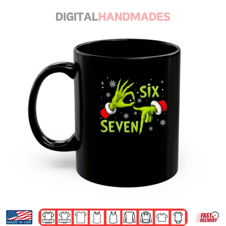Mug Six Seven 67 Meme 6 7 Christmas Elf Hand Funny Shirt