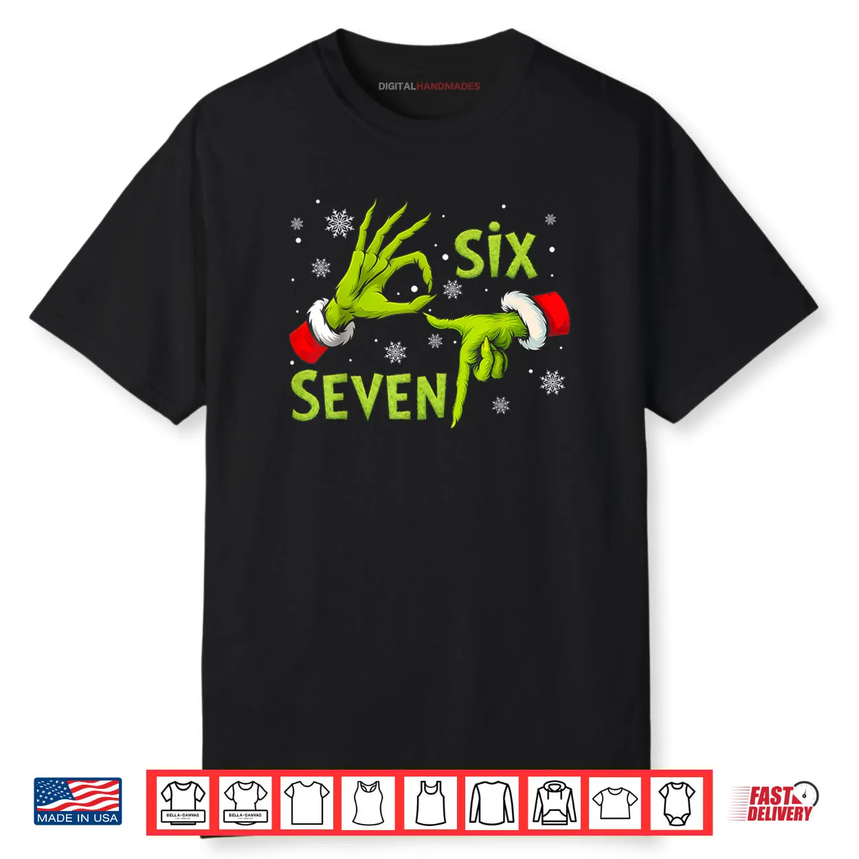 Six Seven 67 Meme 6 7 Christmas Elf Hand Funny Shirt Six Seven 67 Meme 6 7 Christmas Elf Hand Funny Shirt