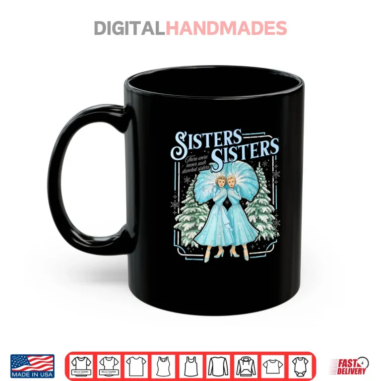 Mug Sisters White Xmas Merry Christmas Snowflake Pajamas Holiday Shirt