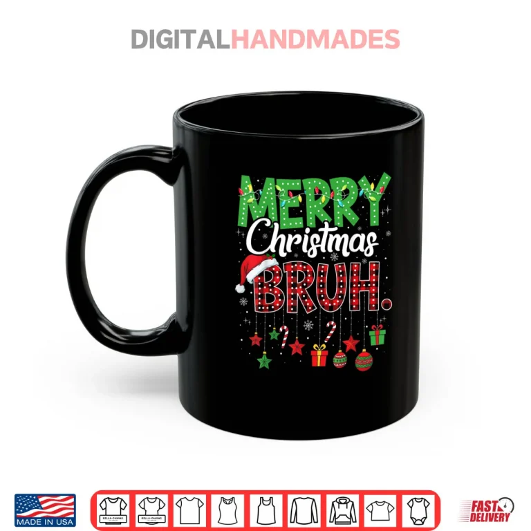Mug Bruh Christmas Red Plaid Teens Boys Kids Xmas Pajama Shirt