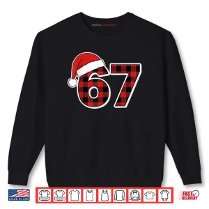 Sweatshirt 67 Meme Funny Christmas Red Plaid Xmas Pajamas Slang Shirt 1