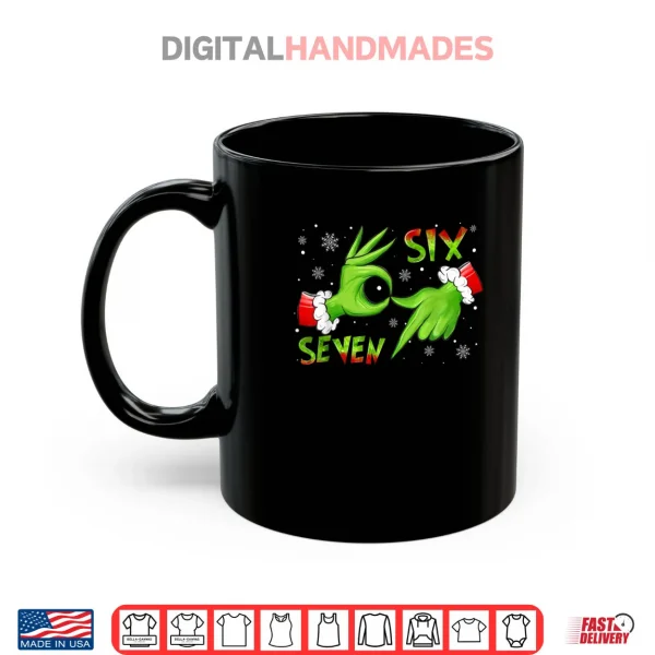 Mug 6 7 Six Seven Hand Gen Z Alpha Meme Slang Xmas Christmas Shirt